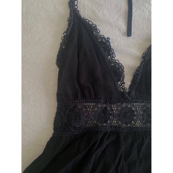 Forever 21 Black Lace Halter Romper - Picture 2 of 5